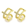 Brass Micro Pave Cubic Zirconia Cuff Earrings EJEW-C104-003G-1