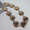 Boho Vintage Alloy Floral Embossed Coin Link Waist Chains for Women WGD4B54-02-2