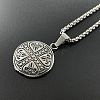 Punk Style 304 Stainless Steel Heart Cross Pendant Necklaces Vintage Trendy Men 304 Stainless Steel Jewelry TC5378-2