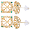 Beebeecraft 6Pcs Brass Micro Pave Cubic Zirconia Stud Earrings Settings KK-BBC0008-69A-1