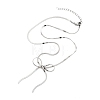 304 Stainless Steel Flat Snake Chain Bowknot Pendant Necklaces for Women NJEW-Z050-01P-02-1