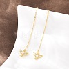 Bird Brass Micro Pave Clear Cubic Zirconia Ear Thread EJEW-H182-11G-3