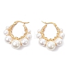 Shell Pearl Round Hoop Earrings EJEW-TA00785-3