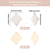 120Pcs 2 Colors 201 Stainless Steel Pendants STAS-BBC0010-53-2