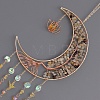 Iron & Brass & Crystal Glass Sun Catcher Pendants HJEW-K049-05-2