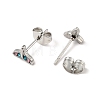 Rhinestone Whale Tail Shape Stud Earrings with 316 Surgical Stainless Steel Pins EJEW-A081-07P-3