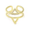 Brass Triangle Open Cuff Ring RJEW-A042-02-2