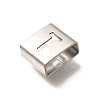 Letter Style 304 Stainless Steel Square Slide Charms STAS-L132-02T-2