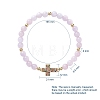 Round Natural Rose Quartz Stretch Beaded Bracelets BJEW-JB05135-04-8