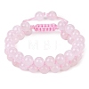 Natural  Rose Quartz Braided Bead Bracelet BJEW-SW00001-08-1