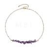 Natural Amethyst Chip Bib Necklaces NJEW-JN04950-05-4