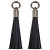 2Pcs Imitation Leather Tassel Pendant Decorations AJEW-CL0005-10C-1