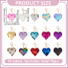 15Pcs 15 Colors Alloy Keychains KEYC-GO0001-21-2
