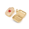 Brass Enamel Locket Pendants KK-P335-04G-3