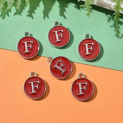 Platinum Plated Alloy Enamel Charms ENAM-S118-03F-P-1