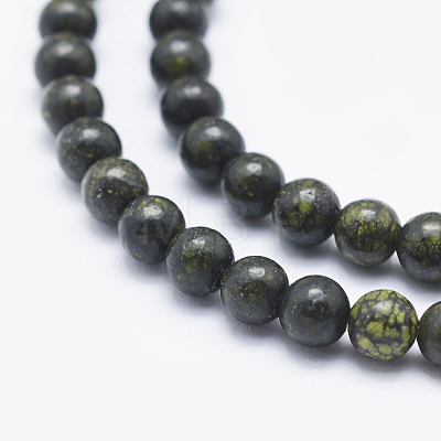 Natural Serpentine/Green Lace Stone Beads Strands G-P345-01-10mm-1