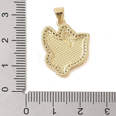 Brass Micro Pave Clear Cubic Zirconia Pendants KK-I712-29G-1