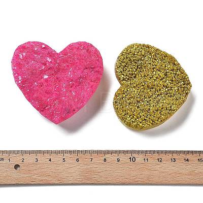 Electroplate Natural Quartz Crystal Heart Display Decorations DJEW-B012-01-1