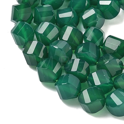 Natural Green Onyx Agate Beads Strands G-C267-B13-1