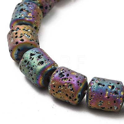 Electroplated Natural Lava Rock Beads Strands G-G984-16E-1