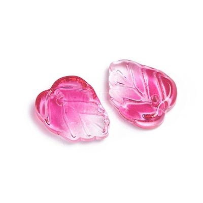 Two-Tone Transparent Glass Charms GLAA-H016-15W-1