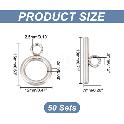 Unicraftale 304 Stainless Steel Toggle Clasps STAS-UN0002-23A-1