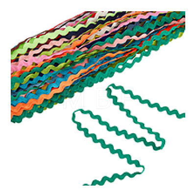 DICOSMETIC 30 Yards 15 Colors Polyester Wavy Fringe Trim Ribbon OCOR-DC0001-08-1