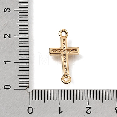 Brass Micro Pave Clear Cubic Zirconia Religion Cross Links Connector Charms CU-K001-01C-G-1