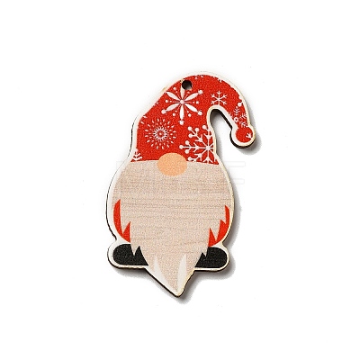 Christmas Single Face Printed Wood Big Pendants WOOD-H102-01E-1