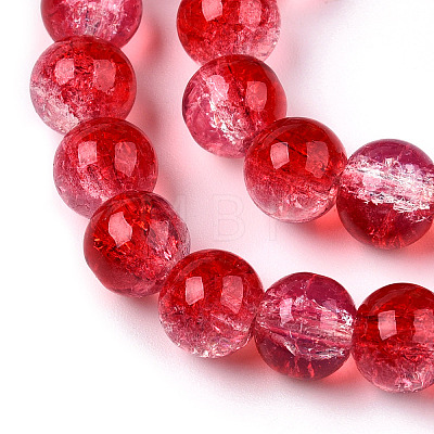 Transparent Crackle Baking Painted Glass Beads Strands DGLA-T003-01A-08-1