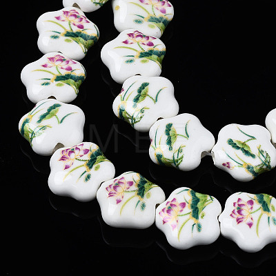 Handmade Porcelain Ceramic Beads Strands PORC-S502-036D-1