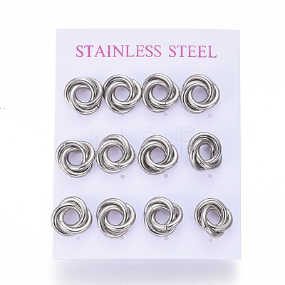 Tarnish Resistant 304 Stainless Steel Stud Earrings EJEW-L241-02P-1