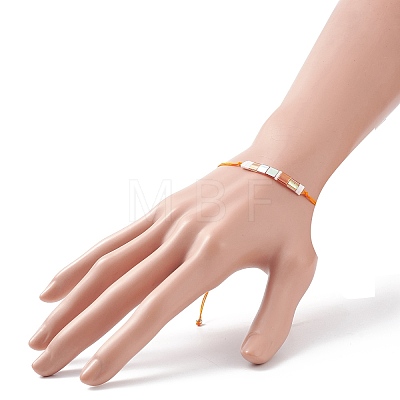 Glass Seed Link Bracelet BJEW-JB08894-04-1