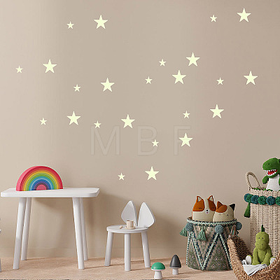 Star Fluorescent PVC Wall Stickers DIY-WH0308-235-1