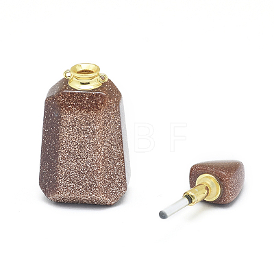 Faceted Synthetic Goldstone Openable Perfume Bottle Pendants G-E556-04I-1