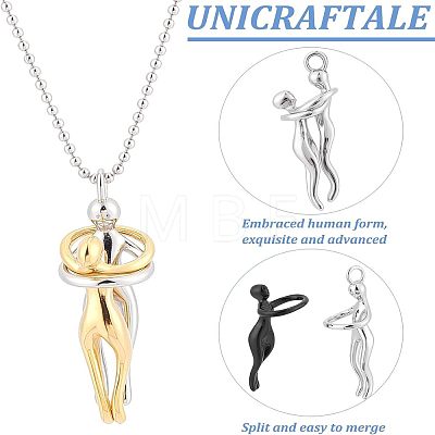 Unicraftale 3Pcs 3 Colors 304 Stainless Steel Pendants STAS-UN0037-95-1