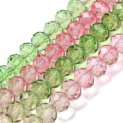 Transparent Painted Glass Beads Strands DGLA-A034-T6mm-A18-1