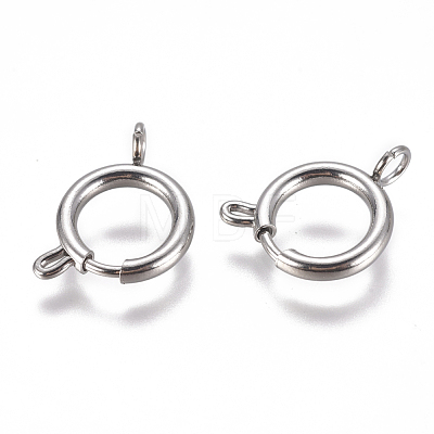 304 Stainless Steel Spring Ring Clasps STAS-F224-02P-E-1