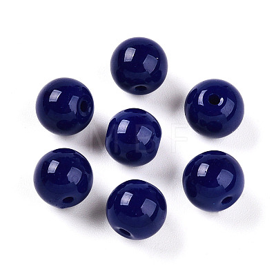 Opaque Solid Color Glass Beads GLAA-N007-8mm-A04-1