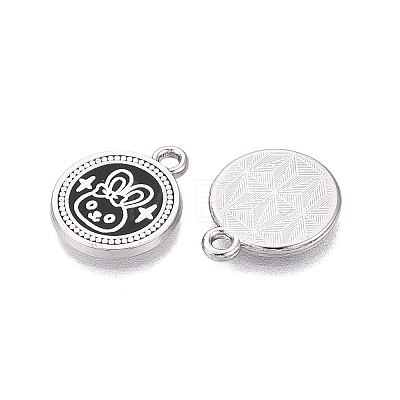 Rack Plating Alloy Enamel Pendants ENAM-N070-01C-01P-02-1