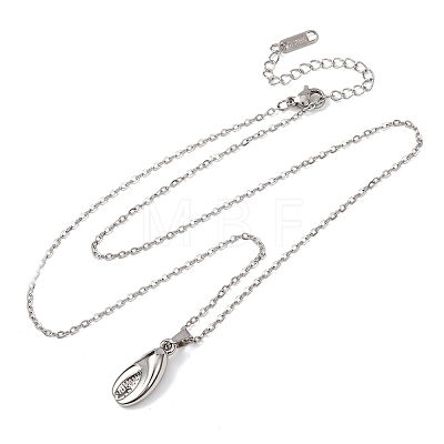 304 Stainless Steel Pendant Cable Chain Necklaces for Men Women NJEW-K308-03A-P-1