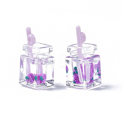 Imitation Drink Resin Pendants CRES-S359-32F-1