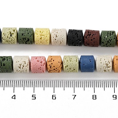 Synthetic Lava Rock Dyed Beads Strands G-H311-05B-01-1