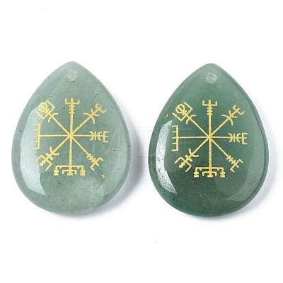 Natural Green Aventurine Pendants G-T122-72I-1