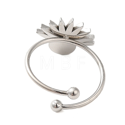 304 Stainless Steel Open Cuff Ring RJEW-M167-09E-P-1
