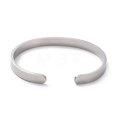 304 Stainless Steel Moon Phase Open Cuff Bangle for Men Women BJEW-H551-01P-1