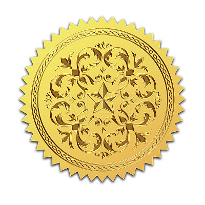 Self Adhesive Gold Foil Embossed Stickers DIY-WH0211-347-1