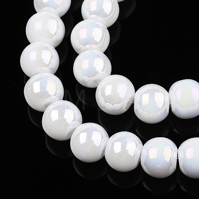 Electroplate Opaque Glass Beads Strands GLAA-T032-P4mm-AB02-1