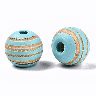 Painted Natural Wood Beads WOOD-T021-54A-06-1