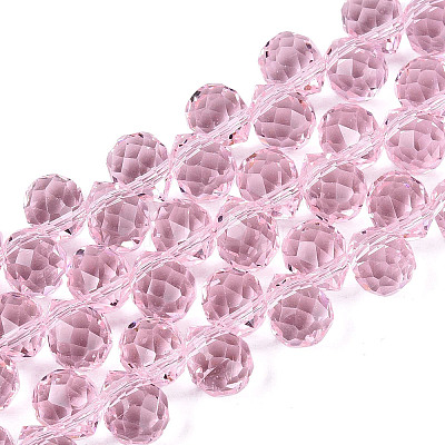 Transparent Glass Beads Strands GLAA-Q116-01A-B02-1